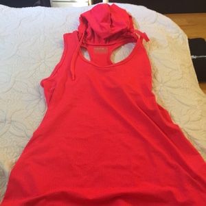 Neon pink running tank